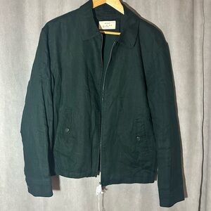 Rare New Linen Zip Up Jacket Men’s L Dark Green